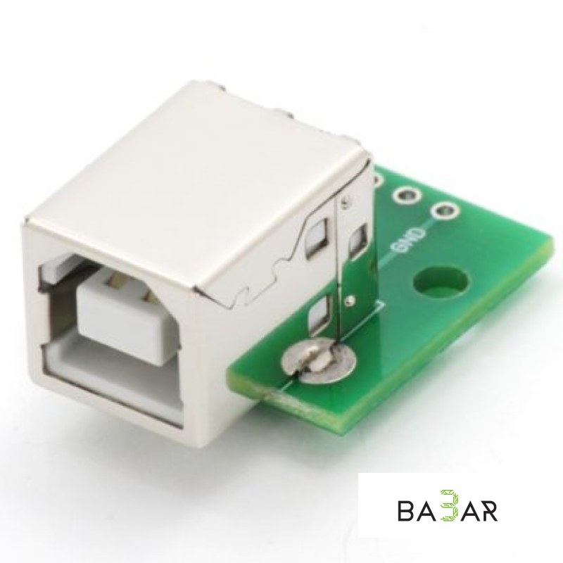 Разъём USB-B на плату, шаг выводов 2.54 мм