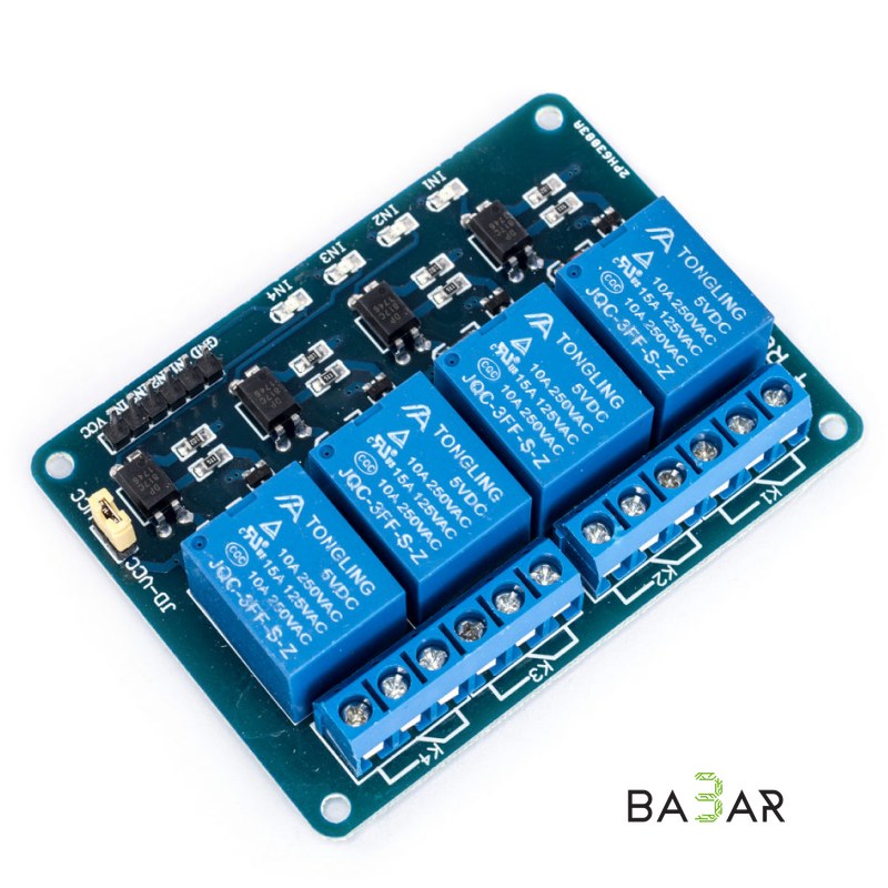 Модуль реле 4х-канальный для Arduino 5V 4-Channel Relay с опторазвязкой