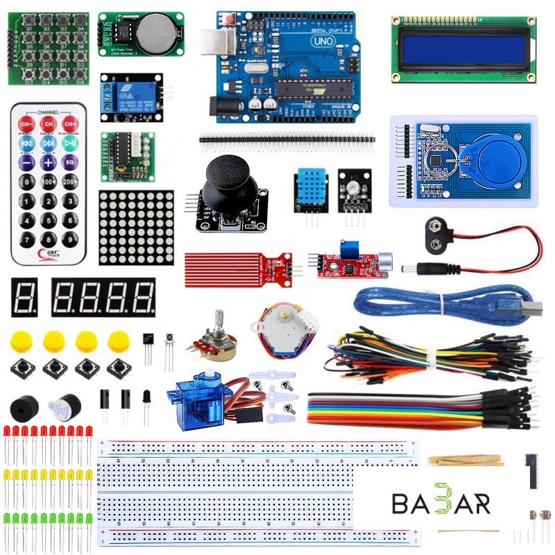 Arduino Стартовый набор «Зелёный»: Uno R3, RFID RC522, датчики