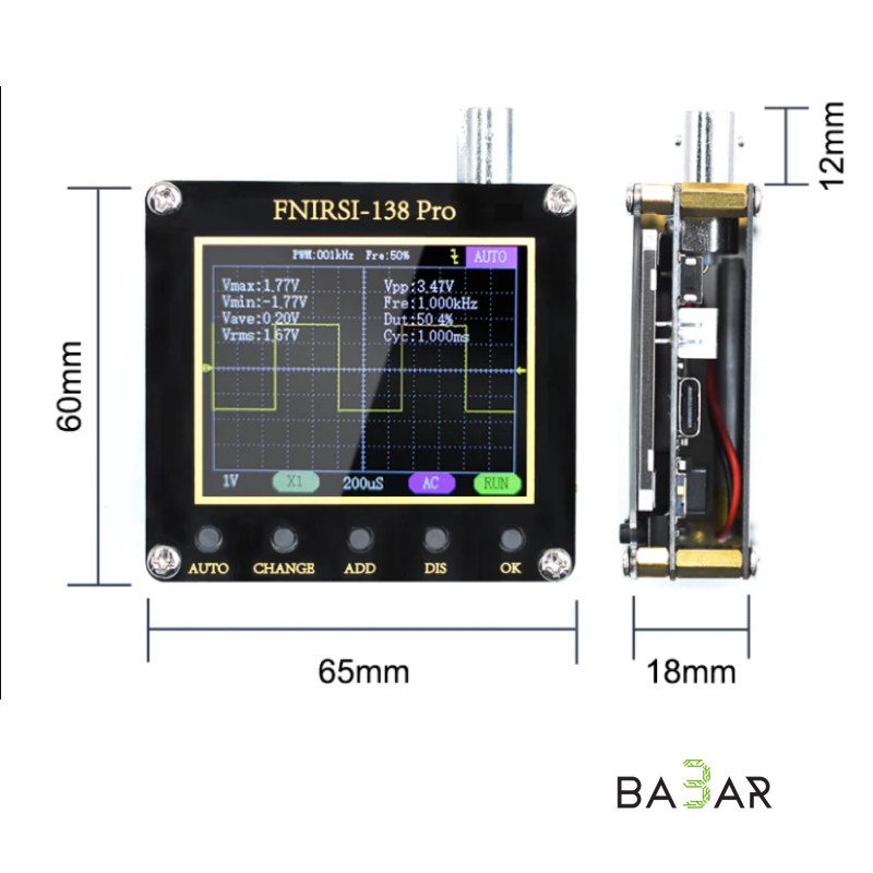 Осциллограф FNIRSI DSO138 PRO — 200 кГц, цветной дисплей