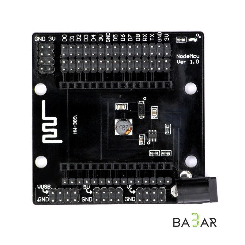 Плата питания (baseboard) для NodeMCU ESP8266 с преобразователем 6–24V в 5V
