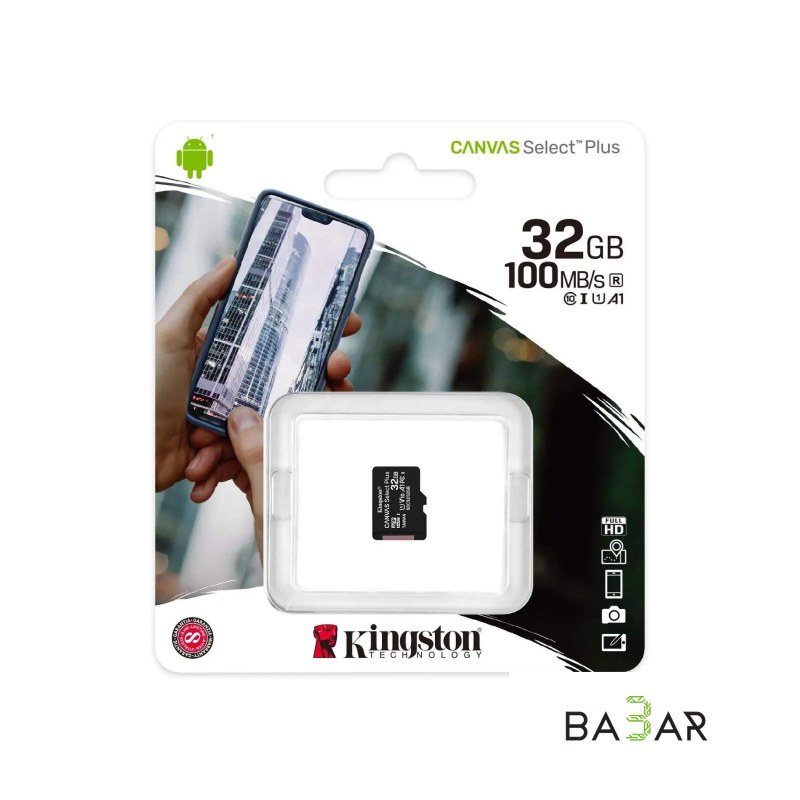 Карта памяти MicroSDHC 32 Гб Kingston Canvas Select Plus A1 Class 10