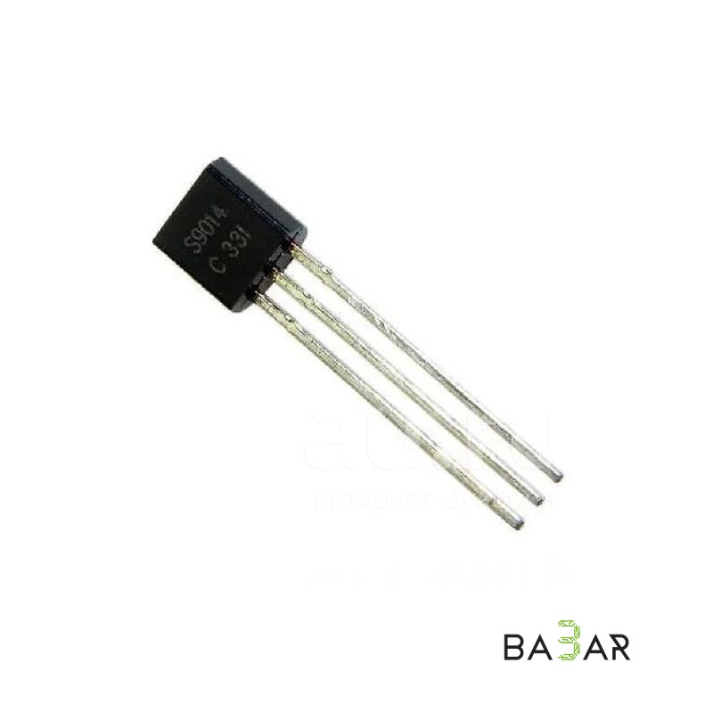 Транзистор S9014 NPN биполярный 45В 0.1А корпус TO-92