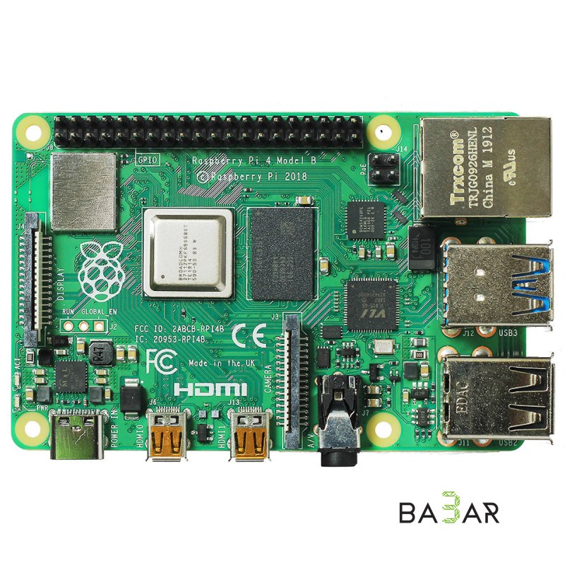 Микрокомпьютер Raspberry Pi 4 Model B, 2 ГБ ОЗУ, 40 GPIO