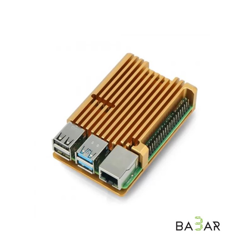 Алюминиевый корпус для Raspberry Pi 4 без кулеров, золотой