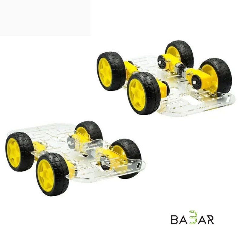 Платформа-шасси 4WD 2024, 1-этажная, для робота на Arduino