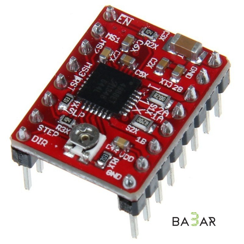 Драйвер шагового двигателя A4988 с радиатором (красный) CNC