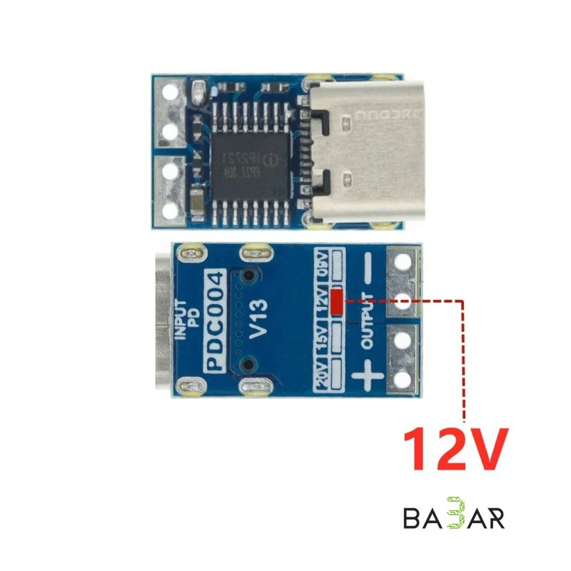 PD-триггер обманка PDC004 IP2721, удлинитель DC, 12В Type-C