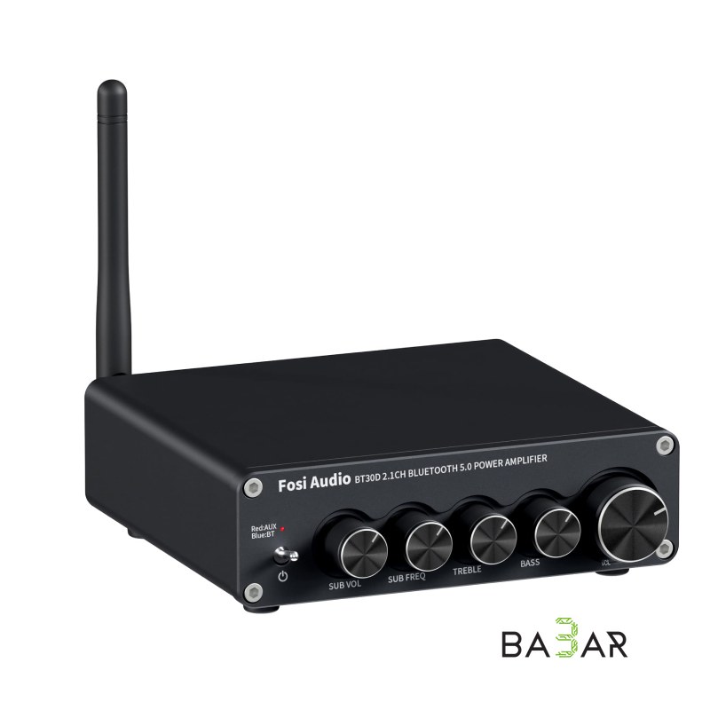Усилитель Fosi Audio BT30D 2.1 с Bluetooth 5.0, чёрный — TPA3116D2, 100 Вт
