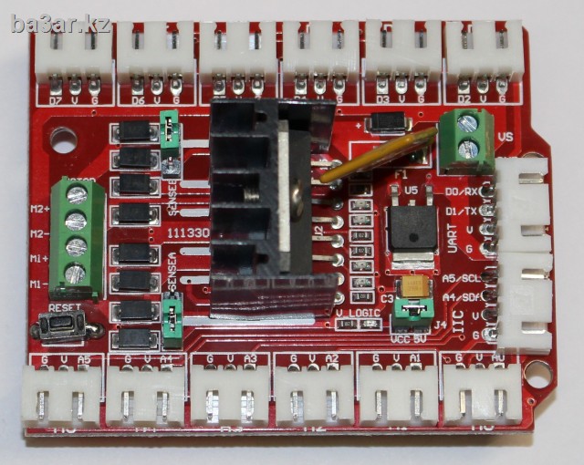 Motor Driver Shield L298P для Arduino, с разъемами для датчиков