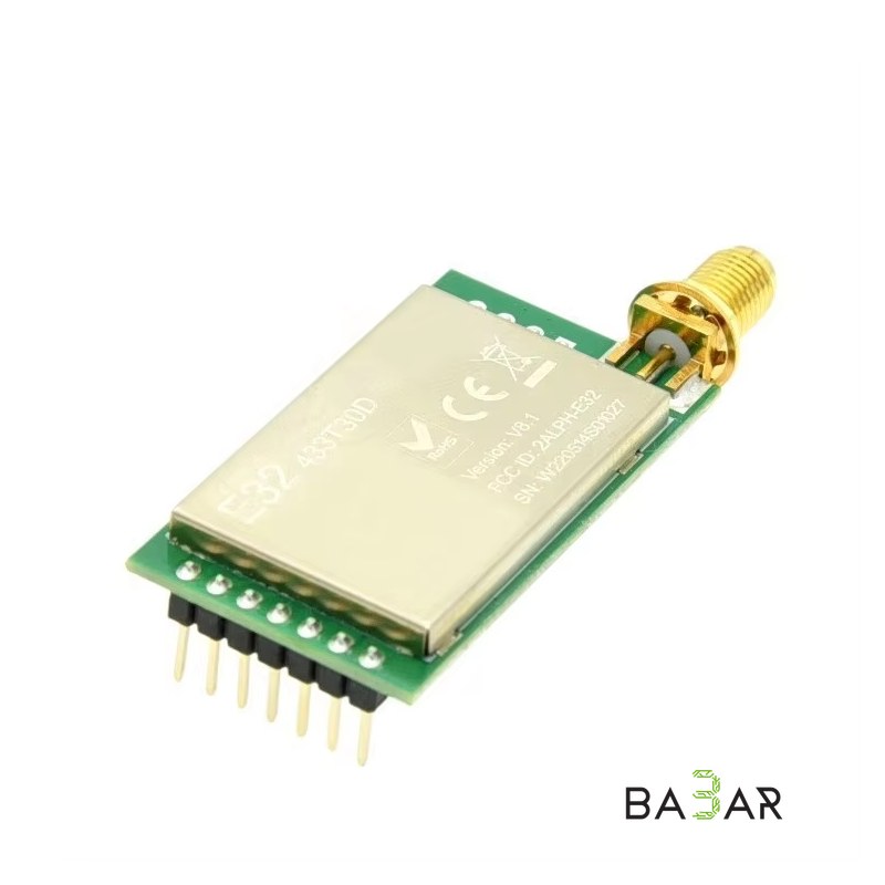 Радиомодуль E32-TTL-1W LoRa 433 МГц, UART, дальность до 7500 м