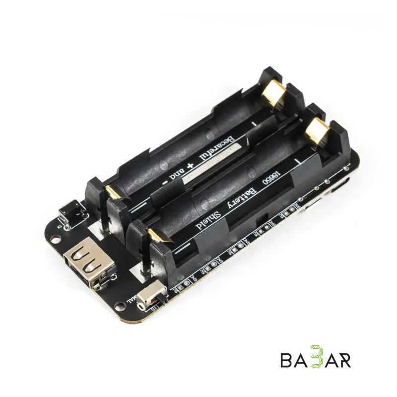 Модуль зарядки 2x18650 с функцией повербанка, вход/выход 5В 3А Micro-USB/USB-A