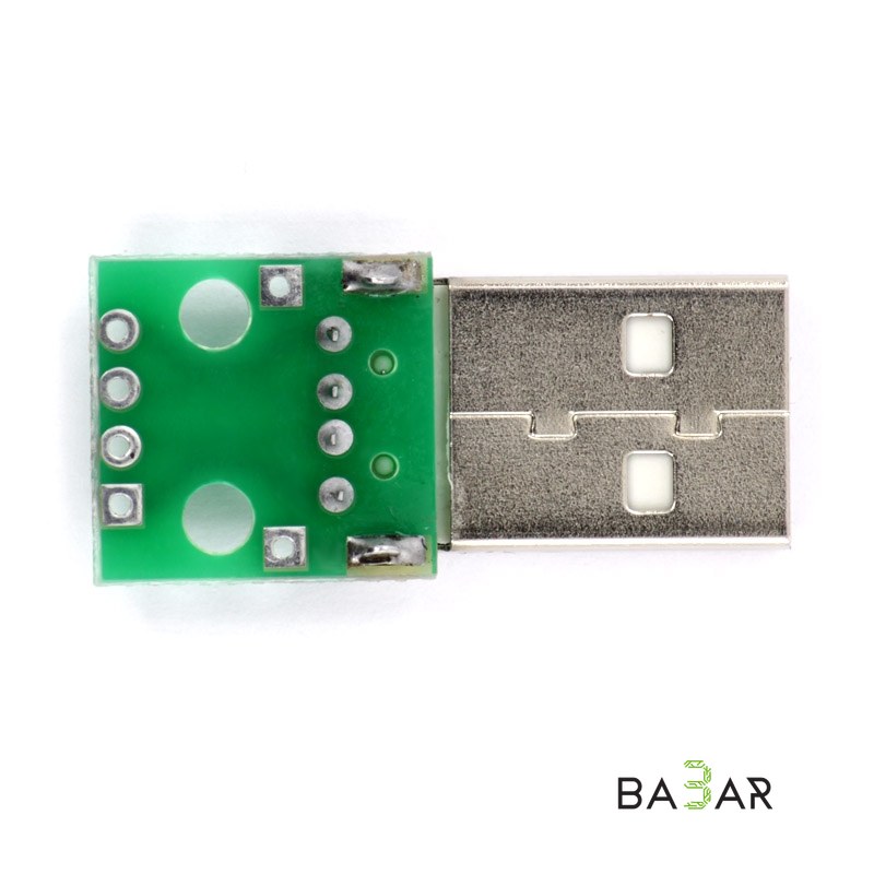 Разъём USB-A на плату, штекер, шаг выводов 2.54 мм