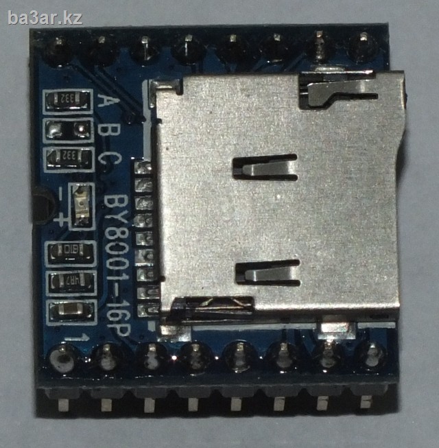 MP3 модуль BY8001-16P (микро SD + USB)