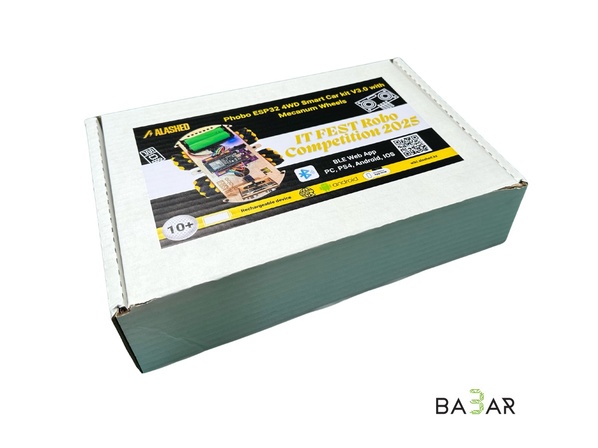Набор робота-машинки Phobo ESP32 4WD BT Smart Car kit V3.0 с колёсами Mecanum