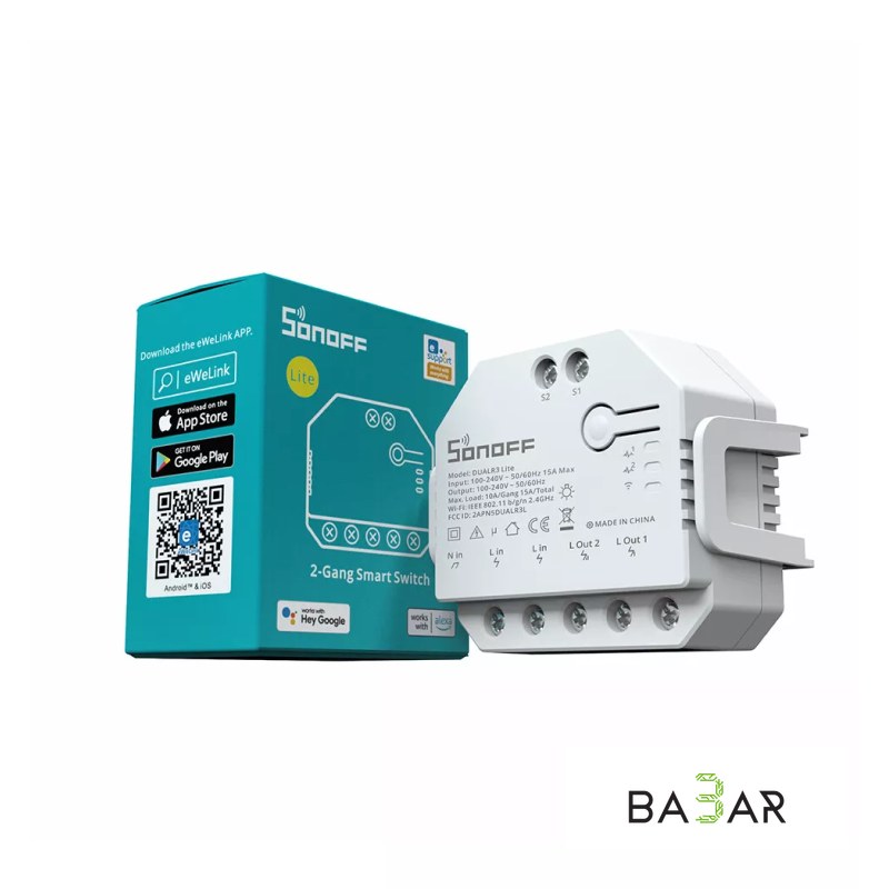 Sonoff DUALR3 двухканальное Wi-Fi реле с измерением мощности, 15А