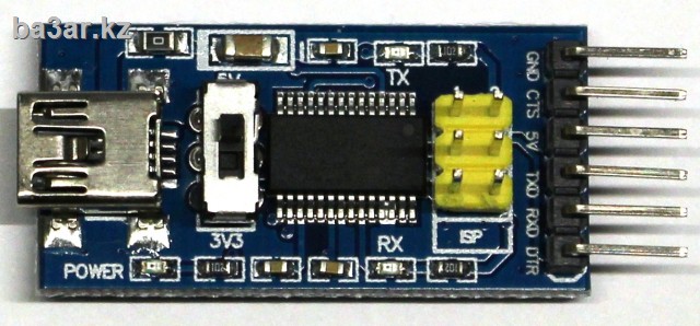 USB to UART модуль на чипе FT232, с переключателем 3,3/5V