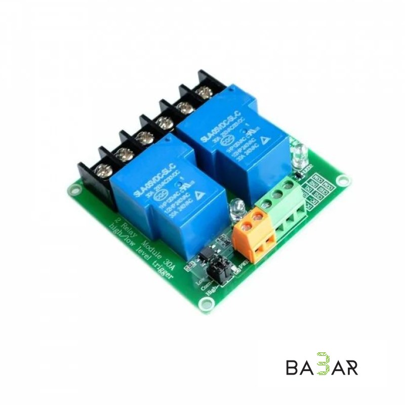 Двухканальное реле 30А SLA-05VDC-SL-C для Arduino и ESP32