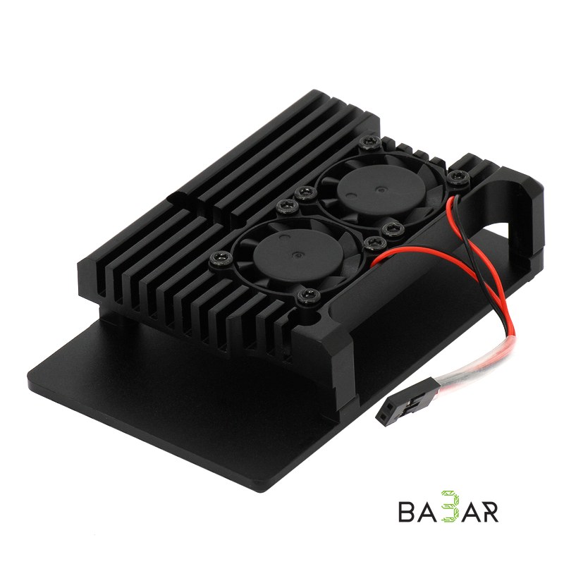 Алюминиевый корпус для Raspberry Pi 4 с двумя кулерами