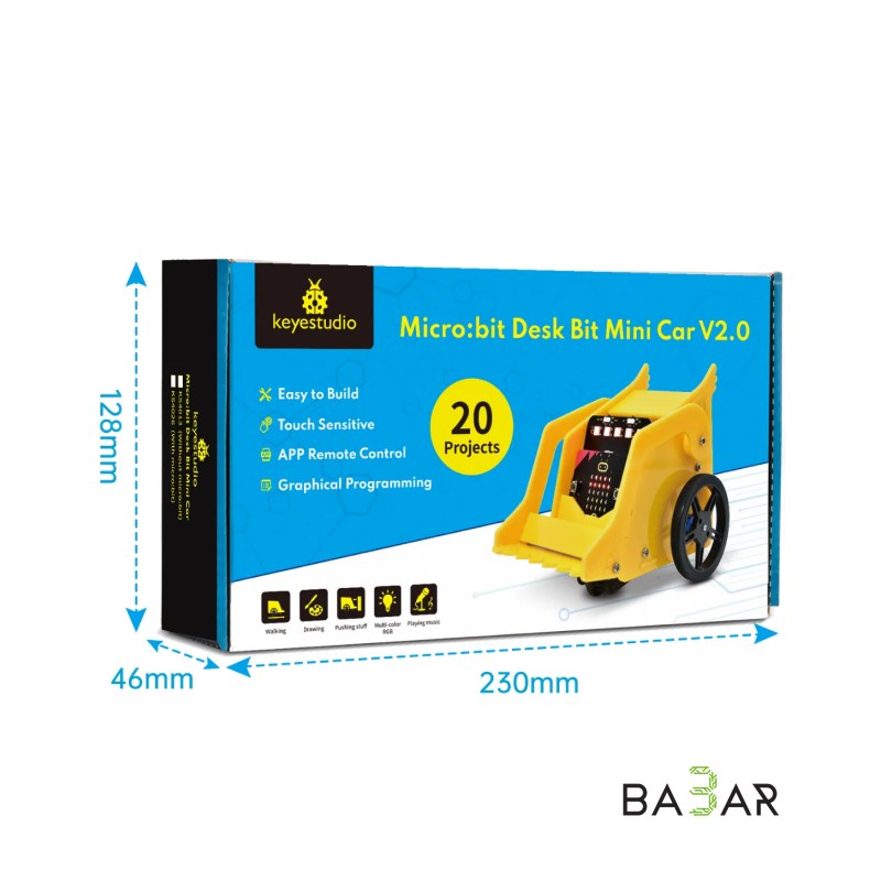 Робот-машинка Keyestudio Micro:bit V2 Desk Bit Car (с платой)