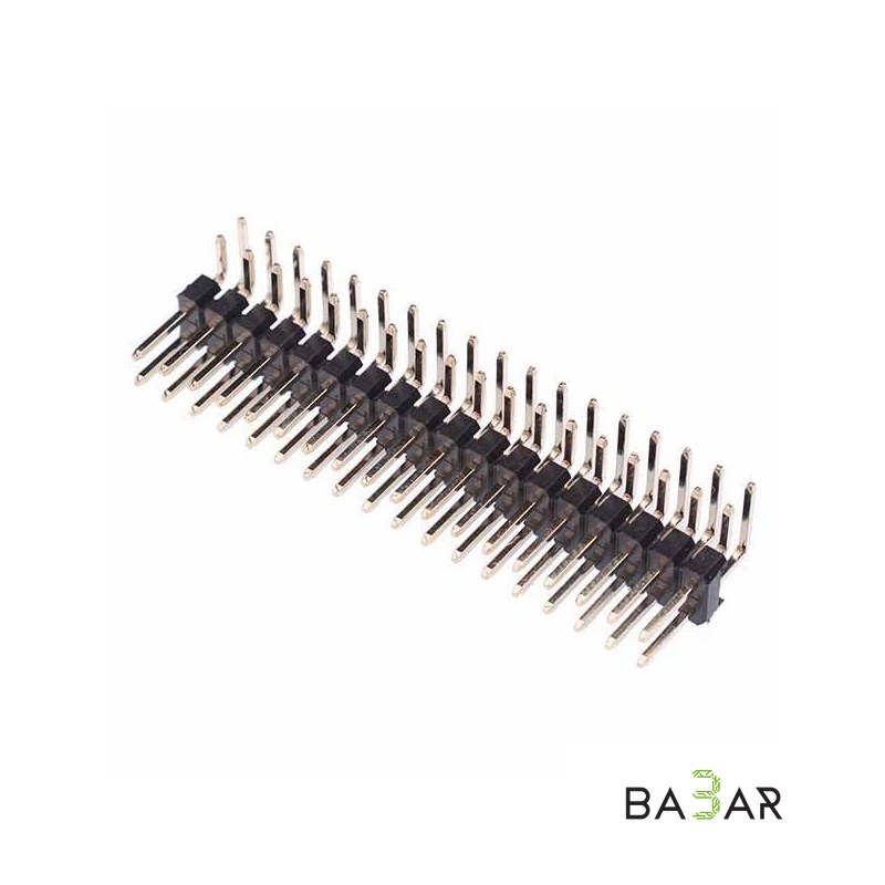 Гребёнка штыревая 2x40 контактов, шаг 2.54 мм, двухрядная для PCB