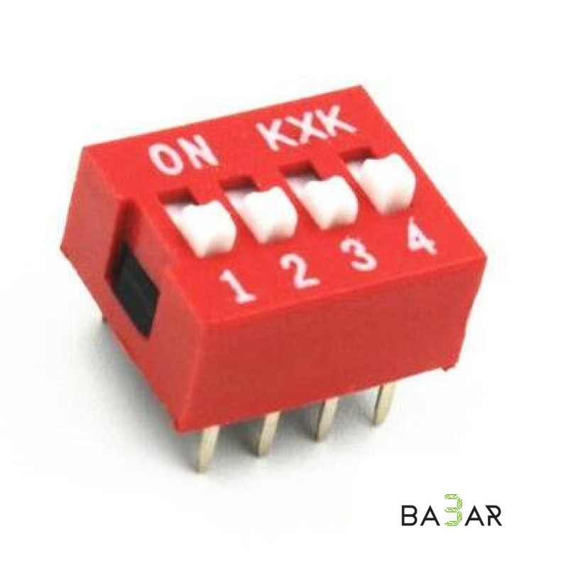 DIP-переключатель DS-04 (SWD1-4), 4 секции, шаг 2.54 мм