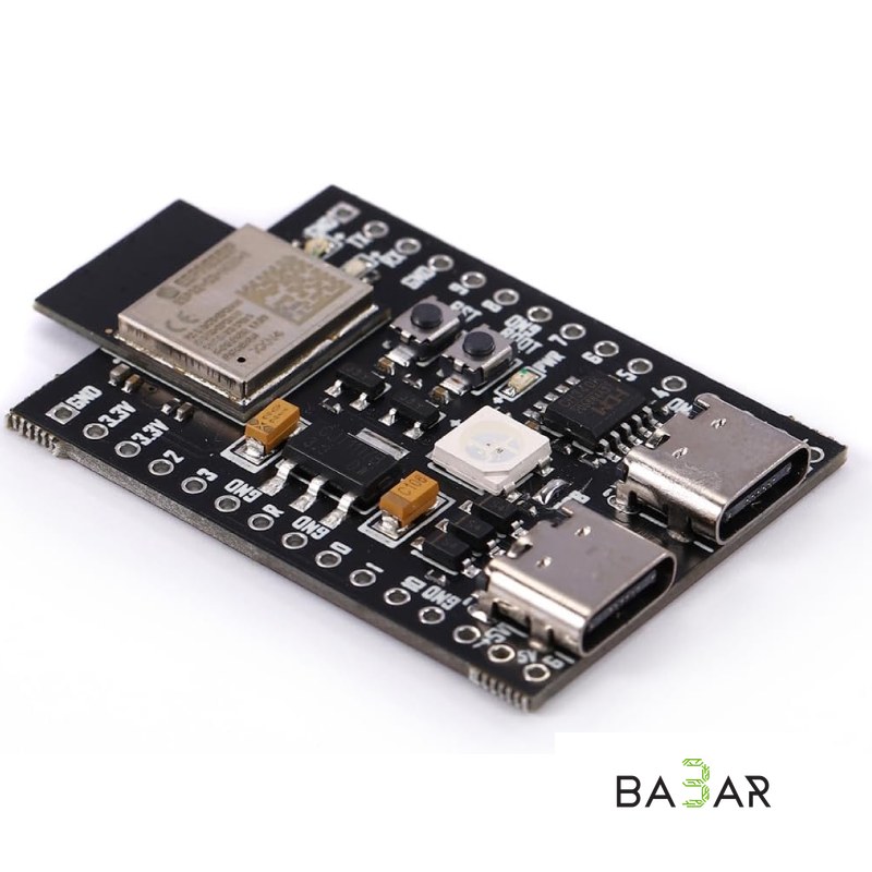 Плата разработки ESP32-C3 с Wi-Fi и Bluetooth 5 (LE), два порта USB Type-C