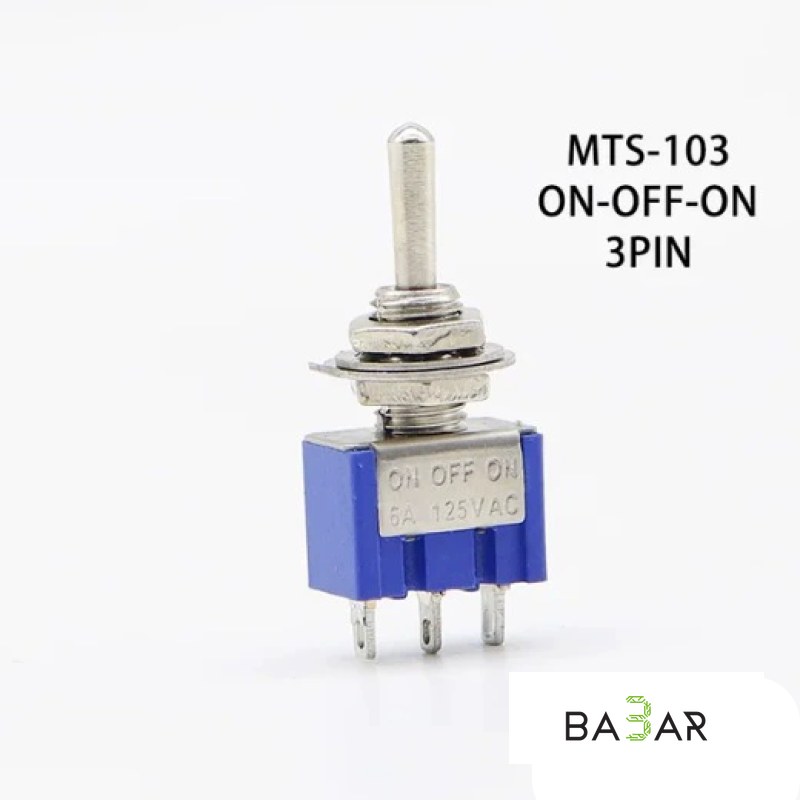 Микротумблер MTS-103 ON-OFF-ON, 3 Pin, 6A 125VAC