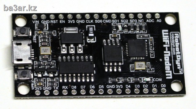 Контроллер RobotDyn NodeMCU WiFi ESP8266, MicroUSB CH340G, flash-память 32Mbit