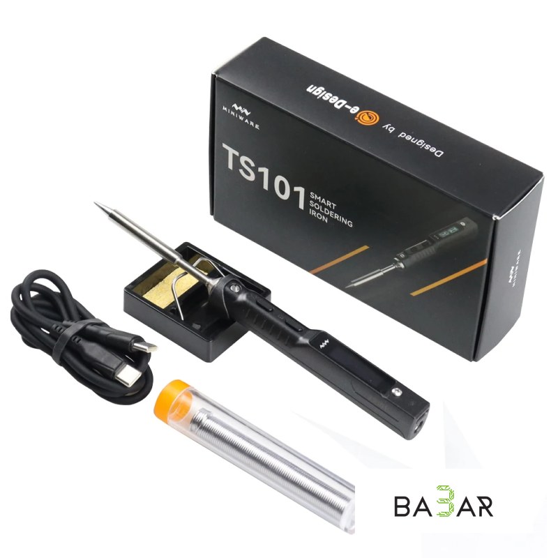 Паяльник миниатюрный TS101 с жалом TS-K, 50-400 °C, USB-C/DC