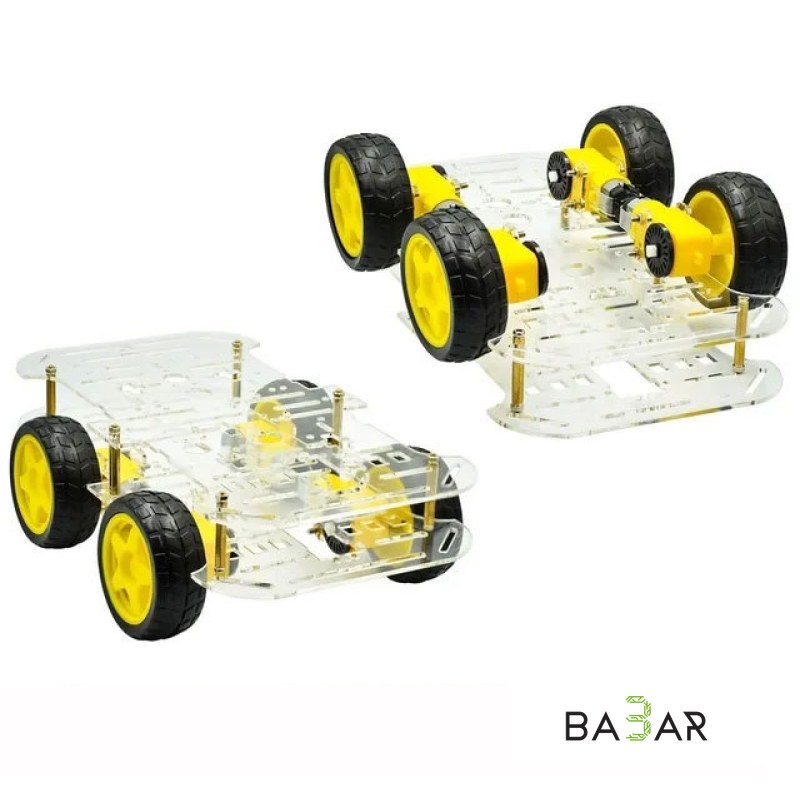 Платформа-шасси 4WD 2024, 2-этажная, для робота на Arduino