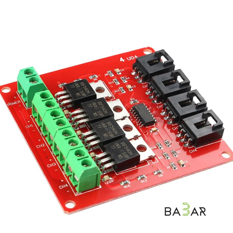 Модуль MOSFET IRF540, 4 канала — силовой ключ для Arduino до 100 В