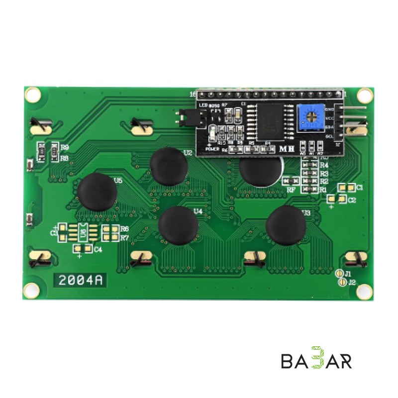 Дисплей LCD2004 с I2C, 20×4 символов, синяя подсветка