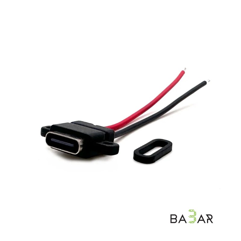 Разъём USB 3.1 Type-C гнездо на корпус, 2 контакта, питание до 3 А