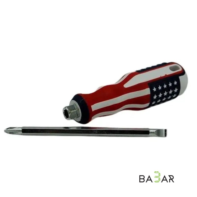 Отвёртка двухсторонняя «Американский флаг», магнитная, 5×125 мм