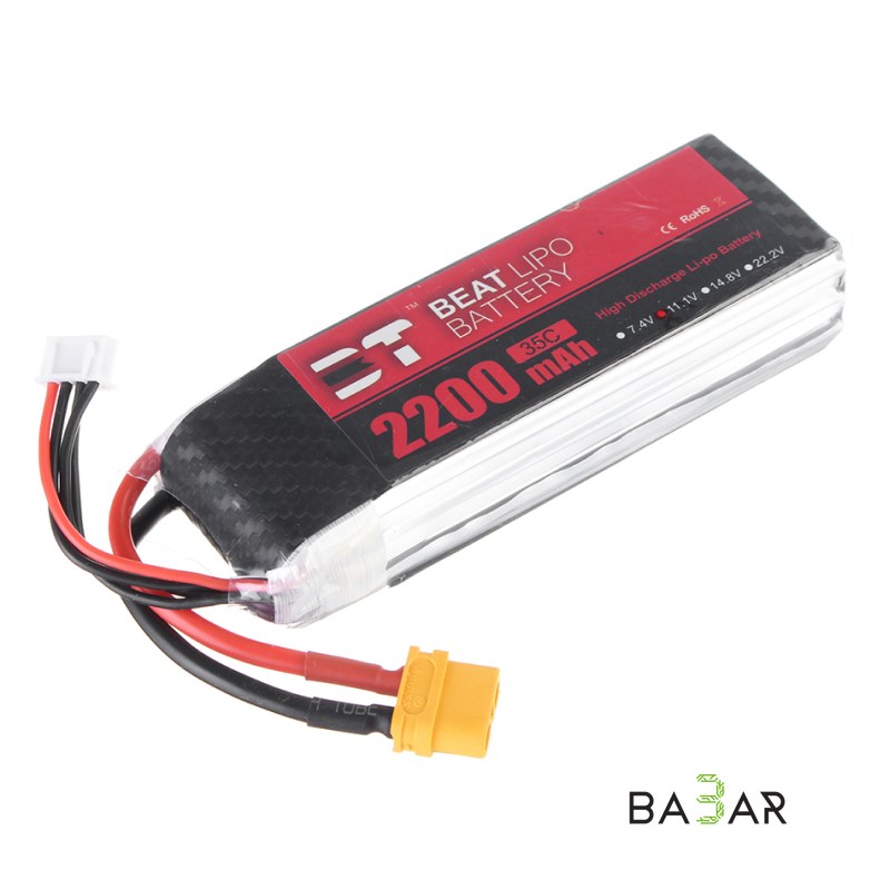 Литий-полимерный аккумулятор LiPo 2200mAh 3S 11.1V 35C