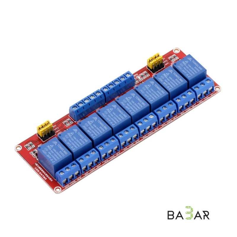 Модуль реле 8 каналов, 5V, с выбором управляющего напряжения