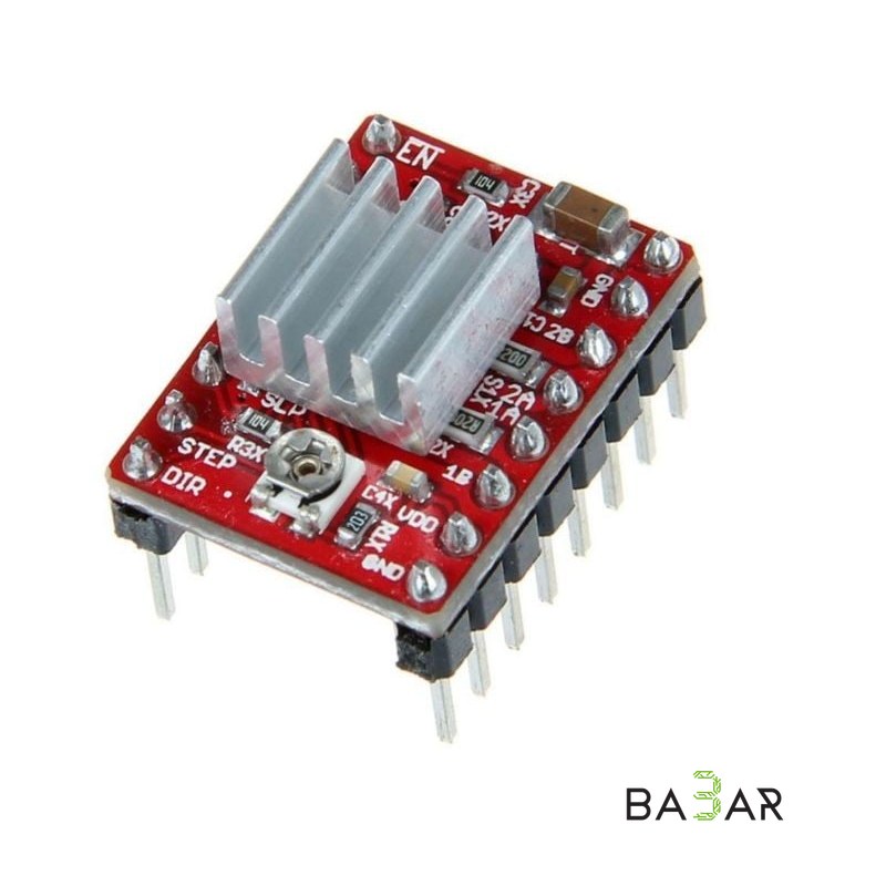 Драйвер шагового двигателя A4988 с радиатором (красный) CNC