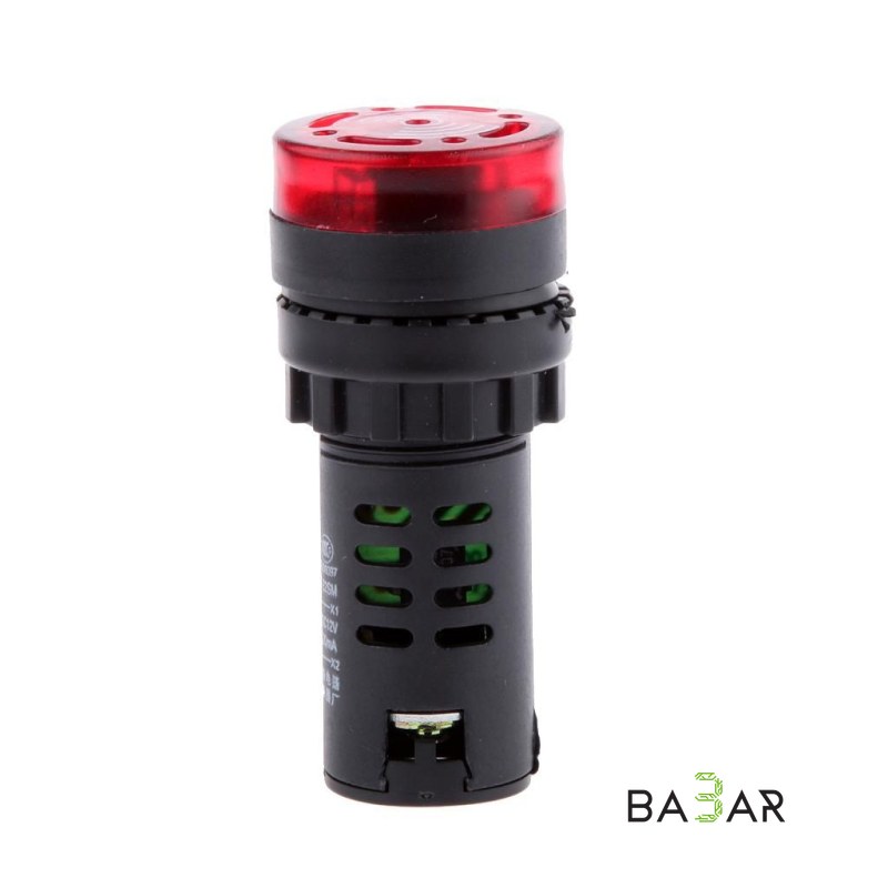 Светозвуковой индикатор AD16-22SM 12В красный, IP65