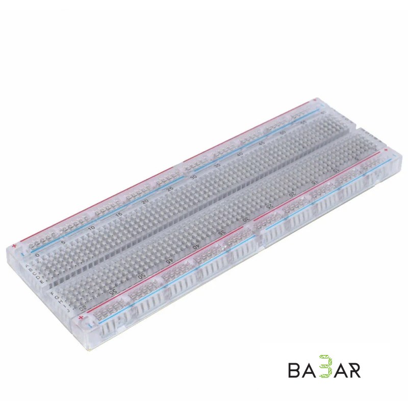 Беспаечная макетная плата Breadboard 830 контактов, прозрачная