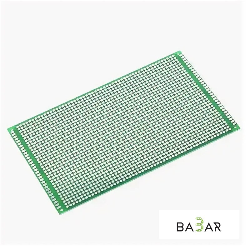 Макетная плата двусторонняя печатная 12x18 см, шаг 2.54 мм
