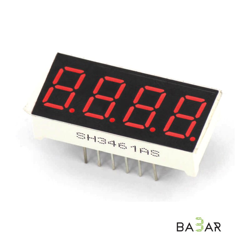 4-разрядный 7-сегментный индикатор SH3461AS 0.36″ красный, общий катод