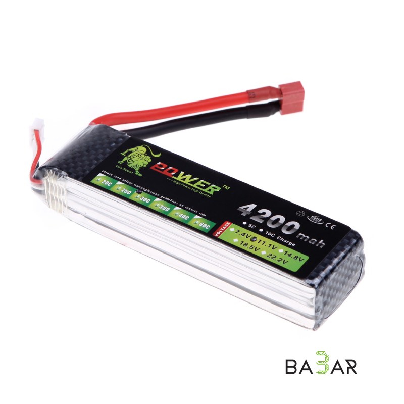 Аккумулятор Li-Po 11.1V 4200mAh 3S 35C XT60 для радиоуправляемых моделей
