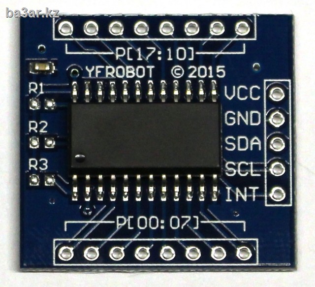 PCF8575 преобразователь I2C в паралельный интерфейс (16 портов ввода/вывода) с поддержкой прерываний