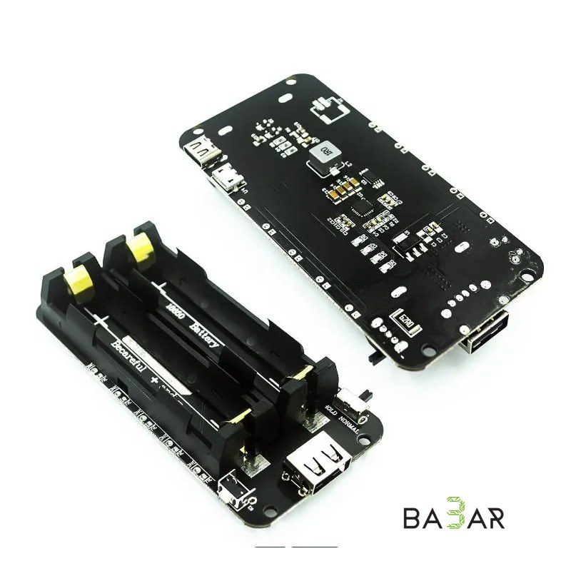 Модуль зарядки 2x18650 с функцией повербанка, вход/выход 5В 3А Micro-USB/USB-A