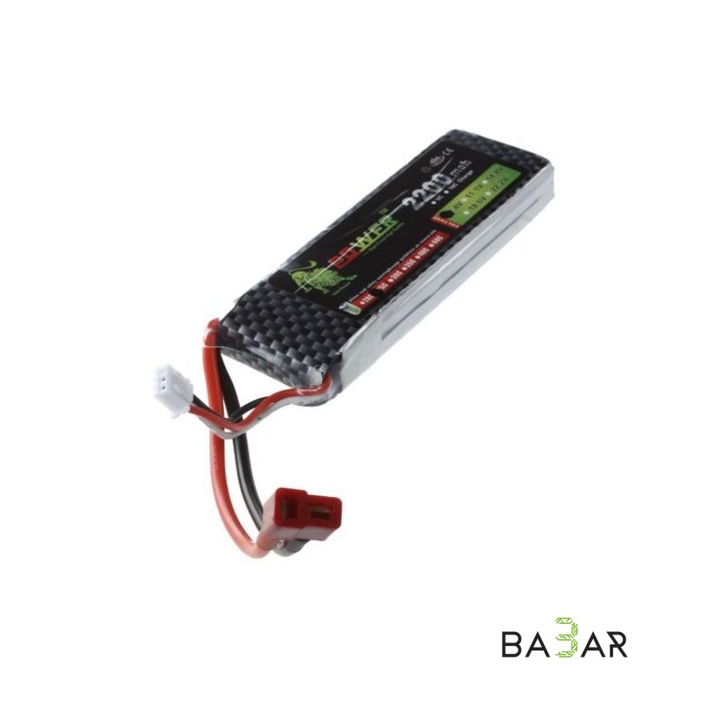 Аккумулятор Li-Po 7.4V 2200mAh 35C (2S) для RC моделей и страйкбола