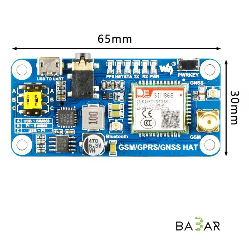 Keyestudio SIM868 — плата расширения GSM/GPRS/GNSS/Bluetooth для Raspberry Pi