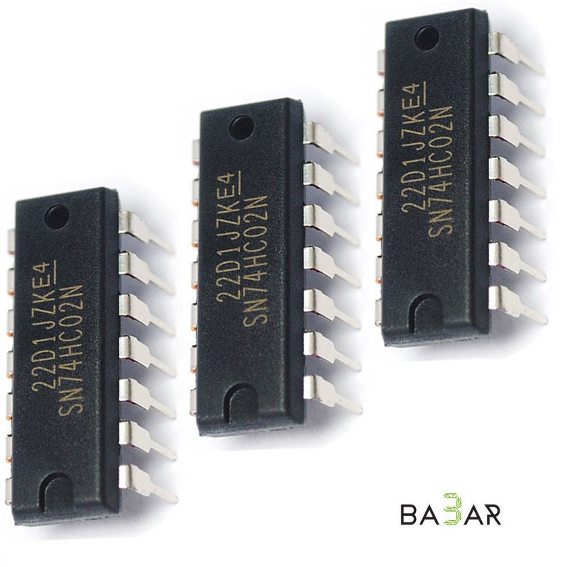 Микросхема SN74HC02N — 4 элемента 2ИЛИ-НЕ (NOR), DIP-14