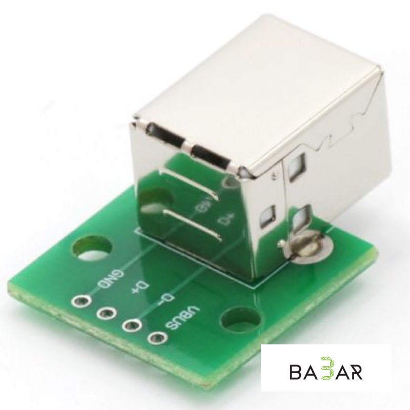 Разъём USB-B на плату, шаг выводов 2.54 мм