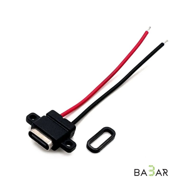 Разъём USB 3.1 Type-C гнездо на корпус, 2 контакта, питание до 3 А